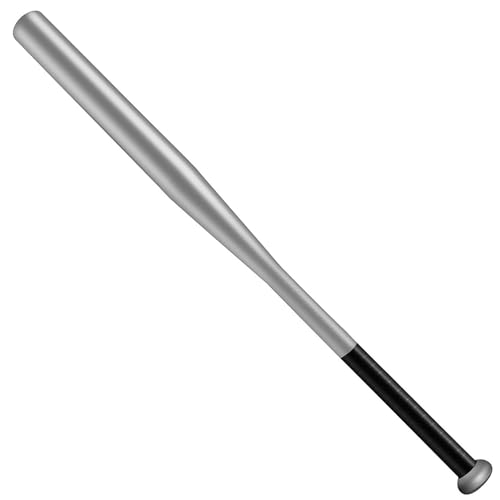 Mazza da Baseball in Acciaio 71cm Rinforzata Super Resistente Peso 1Kg Nera, Color Argento Silver Grigia Grigio