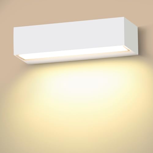 12W Applique da Parete Esterno/Interno 3000K Bianco Caldo Applique Esterno IP65 Impermeabile Bianco Lampade da Parete...