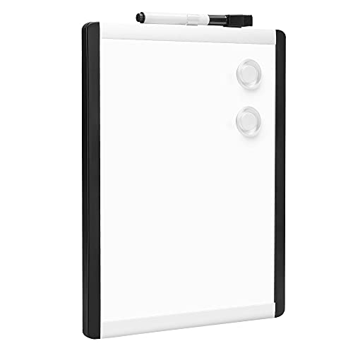 Amazon Basics Lavagna magnetica cancellabile a secco, telaio in plastica/alluminio, 21.6 x 28 cm, Bianco