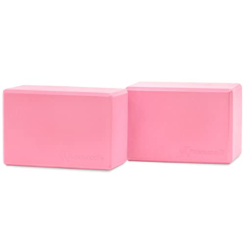 ProsourceFit Foam Yoga Blocks, High Density EVA Yoga Bricks 4”x 6” x 9” (Set of 2)