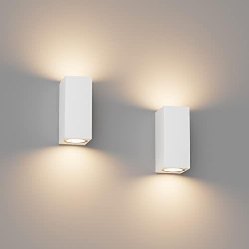 Klighten 2 Pezzi Applique da Parete Esterno Interno Impermeabile IP65, Attacco GU10 Lampade da Parete Moderno in...