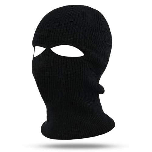 SKHAOVS Passamontagna con 2 Fori, Nero Skimask per Uomo e Donna, Invernale Caldo Passamontagna Balaclava Elastico...