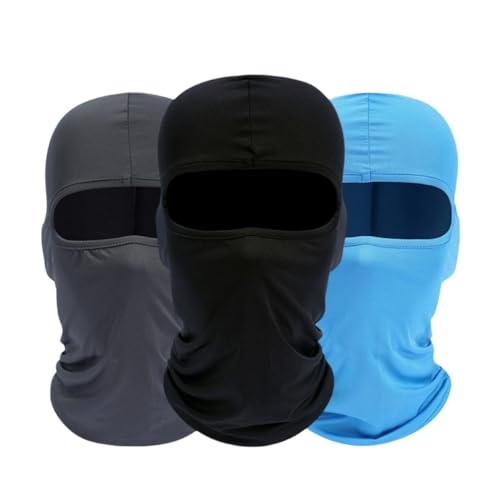 QHFlashbuy Balaclava Maschera,3 Pezzi Maschera di Passamontagna,Maschera Antivento Integrale in Lycra Traspirante...