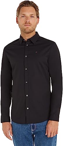 Tommy Jeans Tjm Original Stretch Shirt Dm0dm04405 Camicia, Nero (Tommy Black), M Uomo