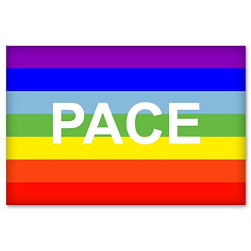 OZSENFLINT Bandiera Pace Bandiera della Pace Arcobaleno, 90 x 150 cm, Rainbow Peace Flag per giardino 100% Poliestere