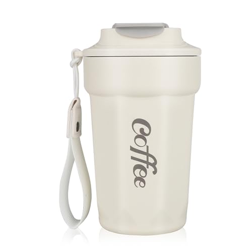 Tazza Termica da Caffè 480ml, Thermo Coffee Mug-to-Go in Acciaio Inossidabile 316 Senza BPA, Borraccia Caffe Ermetica...