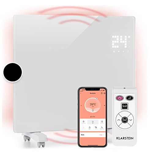 Klarstein Bornholm Single Smart – Riscaldatore a Convezione, 2 Livelli 500/1000 Watt, Display Touch LED, Timer,...