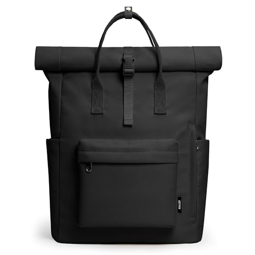 KALIDI Roll Top backpack Zaino Nero Donna e Uomo - Zaino di Alta Qualità con Parte Superiore Pieghevole - Borsa...