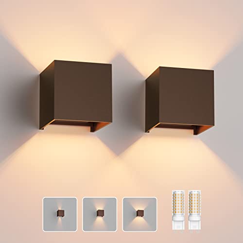 Klighten 2 Pezzi LED Lampada da Parete Interno/Esterno Lampadina G9 con Sorgente Luminosa Sostituibile 3000K Bianco...