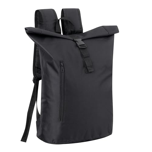 Baroni Home Zaino Rolltop in Tela, Spazioso e Resistente, Porta PC 17 pollici, Zaino espandibile, Capienza 20L, Casual...