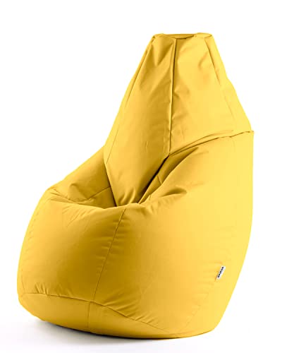 Avalon Pouf Poltrona Sacco Grande Bag L Jive 80x80x125cm Made in Italy in Tessuto antistrappo Imbottito Colore Giallo...