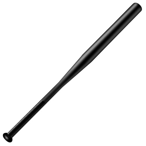 Mazza da Baseball in Acciaio 81cm Rinforzata Super Resistente Peso 1,1Kg Nera o Color Argento con Grip (NERO)