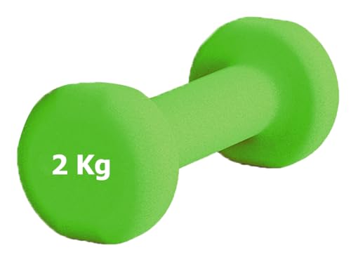 G5 HT SPORT Manubri O Manubrio in Neoprene da Palestra E Home Gym Antiscivolo da 0.5 a 6 kg Coppia O Singolo (1 x 2 kg)