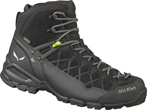 SALEWA Ms Alp Trainer Mid Gore-tex, Scarponi da trekking e da escursionismo Uomo, Black/Black, 43 EU