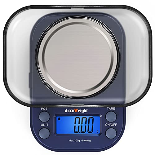 ACCUWEIGHT 255 Mini Bilancia di Precisione Digitale per Cucina Gioielli Oro Bilancia Tascabile Elettronica 300g/0,01g...