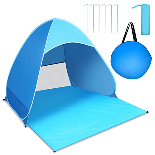 JOPHEK Tenda da Spiaggia, Tenda da Campeggio Spiaggia Pop-up, UPF 50+Tenda Portatile per 1-3 Persone, per Vacanza in...