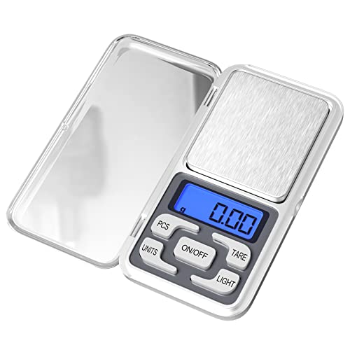 Newaner Bilancia da Cucina Digitale, 0.01g-500g, Mini, con Display Retroilluminato a Led, di Precisione per Alimenti,...