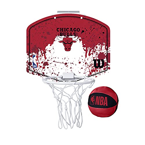 Wilson Minicanestro da Basket NBA TEAM MINI HOOP, Plastica, Bianco/Rosso (Chicago Bulls)