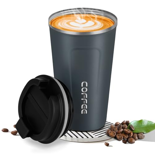 Goodatech 510ml/18oz Tazza Viaggio caffè Termica in acciaio inossidabile, Senza BPA Vuoto Isolato Borraccia, Auto...