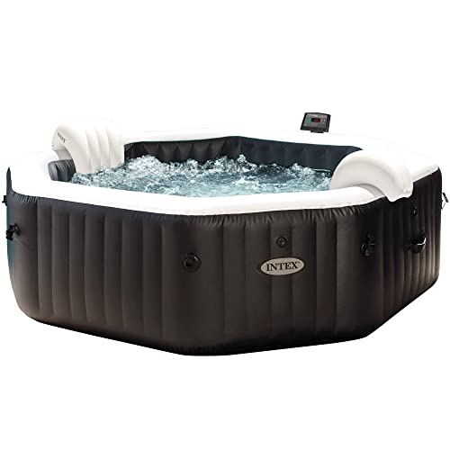 Intex 28462EX - PureSpa Vasca Idromassaggio Gonfiabile Jet&Bubble Deluxe Ottagonale, 6 posti, 140 Getti, Riscaldatore,...