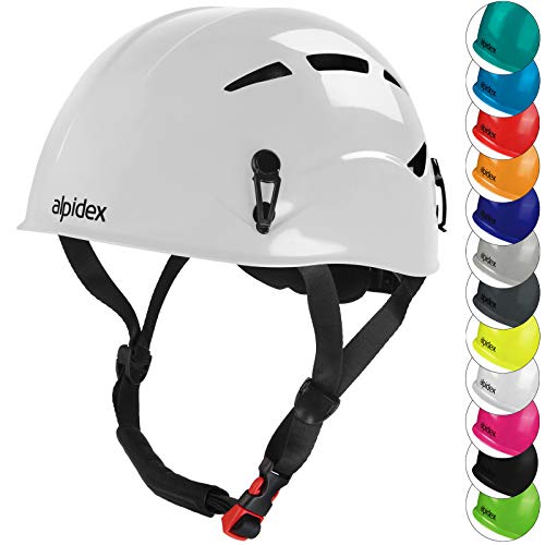 ALPIDEX Casco per arrampicata de adolescenti e adulti EN 12492 casco alpinismo en diversi colori, Colore:bright white