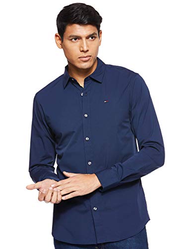 Tommy Jeans Tjm Original Stretch Shirt Dm0dm04405 Camicia, Blu (Black Iris), XL Uomo