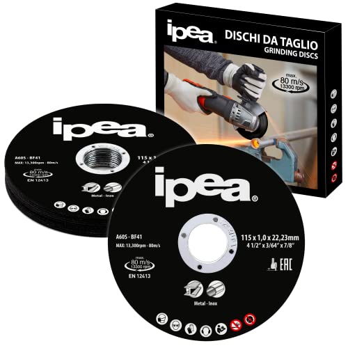 IPEA Dischi da Taglio in Metallo e Acciaio Inossidabile - 10 Pezzi - Disco per Smerigliatrice Angolare e Flessibile -...