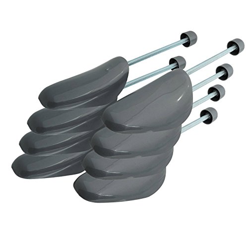 Incutex set da 4 paia di forme scarpe, taglia variabile 38-44, tendiscarpe in plastica, grigio