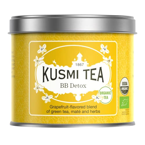 Kusmi Tea - Tè BB Detox Bio - Miscela biologica di tè verde, matè e erbe aromatizzate al pompelmo - Lattina di...