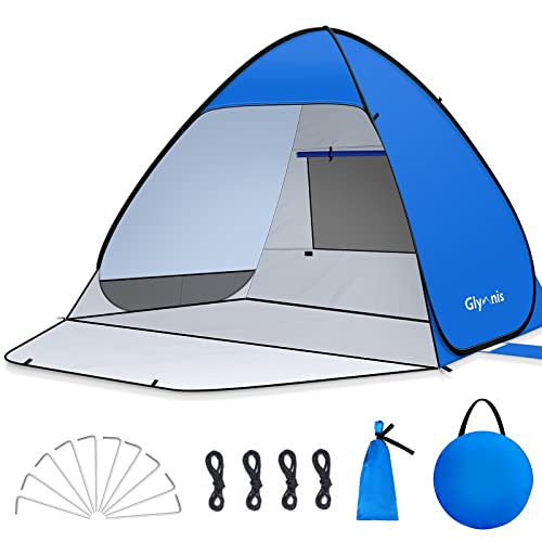 Glymnis Tenda da Spiaggia Completamente Chiuso Tenda Spiaggia Pop-up con Cerniera Tenda Istantanea Portatile 185 * 140 *...