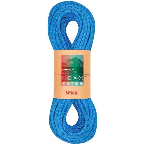 FIXE - Corda da arrampicata sportiva 9,6 arancione - Corda semplice dinamica da arrampicata - Diametro 9,6 mm, 60 m- Blu...