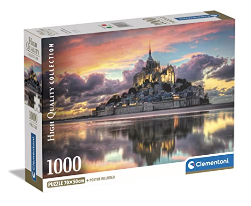 Clementoni Collection-Le Magnifique Mont Saint-Michel-1000 Pezzi-Puzzle Adulti, Made in Italy, Multicolore, 39769