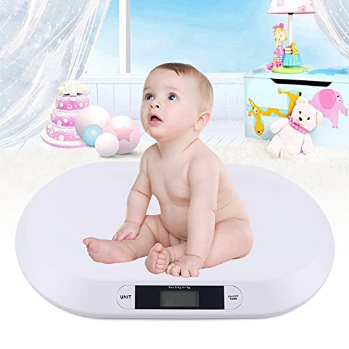 FENNNDS Bilancia digitale per bambini, fino a 20 kg, con indicatore LED, con funzione di spegnimento automatico e tara,...