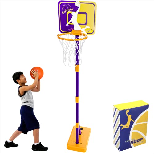 littneo Canestro da Basket per Bambini, Set da Basket Portatile Regolabile da 93-161 CM, Giocattoli da Esterno e da...