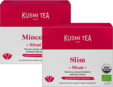 Kusmi Tea - Rituale dimagrante biologico - Arricchito con estratto di tè verde - Aiuta a perdere peso - Fragola e...