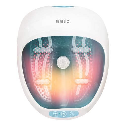 Homedics Pediluvio Massaggiatore Piedi 4 in 1 - Idromassaggio, Magnetoterapia, Vibrazione, Mantenimento Temperatura...