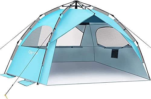 Glymnis Tenda da Spiaggia Quick Up Tenda Spiaggia Familiare Automatica 210 * 200 * 145cm Protezione UV 50+ Antivento per...