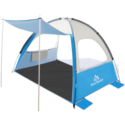 Brace Master Tenda da Spiaggia con Tendalino, Tenda Portatile UPF 50+, Adatta per 2-3 Persone, Facile Installazione,...