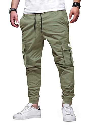 Elegancity Pantaloni Jogging Uomo Pantaloni Cargo Pantaloni Casual con 6 Tasche Elastico Pantaloni S-XXL