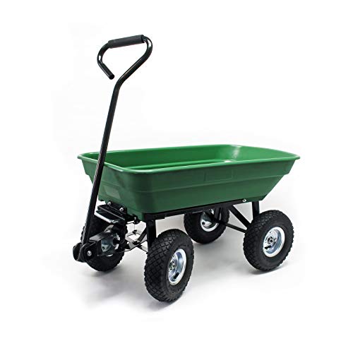 Wiltec Carrello da Giardino Ribaltabile capacità 50 l Portata Max 200 kg Carretto a Mano Carriola