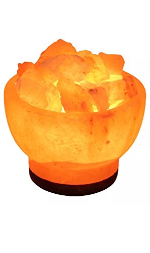Klass - Lampada USB di sale naturale dell'Himalaya, a forma di braciere, cristalli curativi di sale di roccia rosa,...