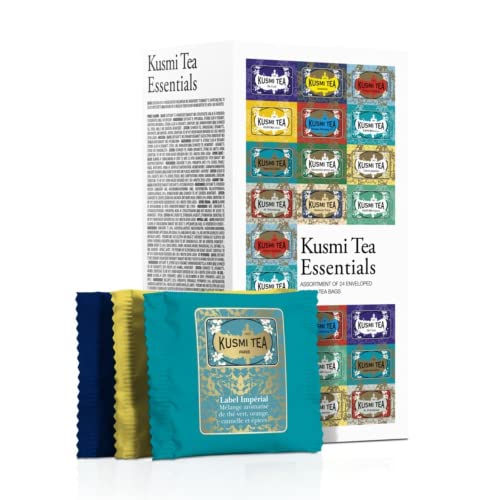 Kusm | Assortimento Tè Classici Aromatizzati | Tisane Senza Caffeina | Tè in Confezione Regalo - 24 Bustine (52.80 Gr)