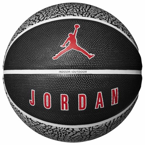 NIKE Jordan Playground - Pallone da basket 8P 2.0, misura 7, colore: grigio lupo, nero, bianco, rosso