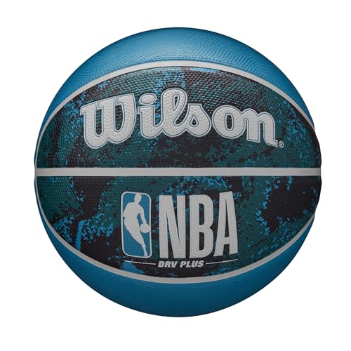 Wilson, NBA Drv Plus Vibe Unisex-Adult, Nero/Blu, 7