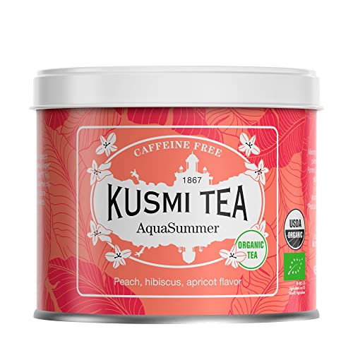 Kusmi Tea - Infuso AquaSummer Bio - Miscela di Ibisco e Aroma di Frutta Al Sapore di Pesca e Albicocca - Infuso senza...