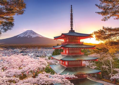 Ravensburger - Puzzle Ciliegi in Fiore e Monte Fuji, 1000 Pezzi, Puzzle Paesaggi per Adulti e Ragazzi, Idea Regalo per...