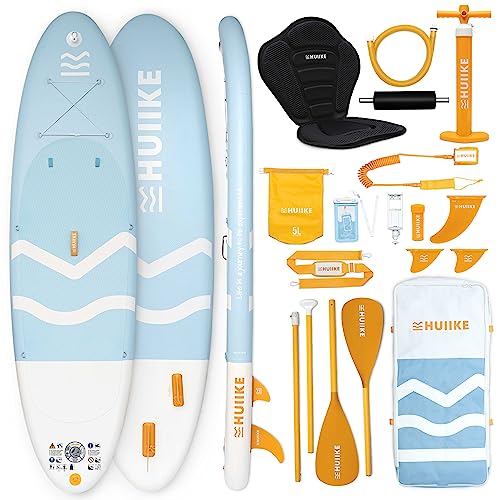 Tavola Sup Gonfiabile per Adulti con Accessori Premium - HUIIKE | Stand Up Paddle Board con Pagaia a Doppio Uso e Sedile...