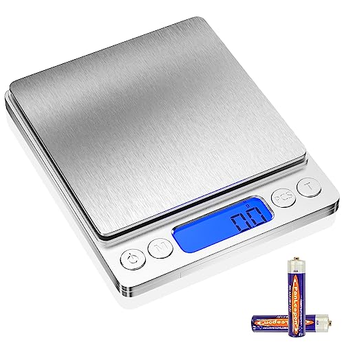 Gvolatee 3kg/0.1g inox bilancia cucina digitale elettroniche con LCD display e funzione tara, bilance di precisione...