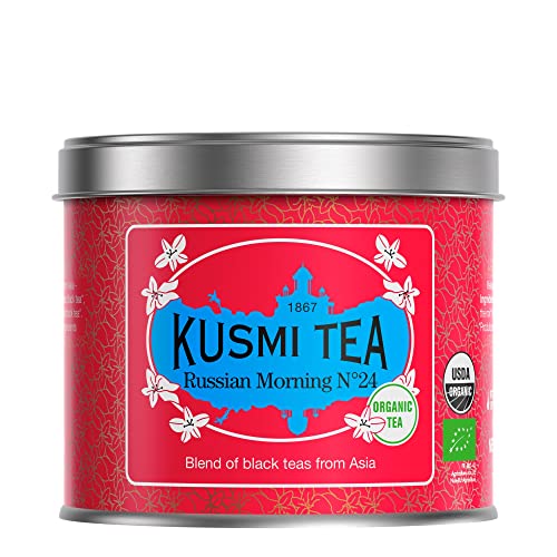 Kusmi Tea -Tè del mattino n°24 Bio - Infuso di una miscela di tè neri d'Asia - Scatola 100 g