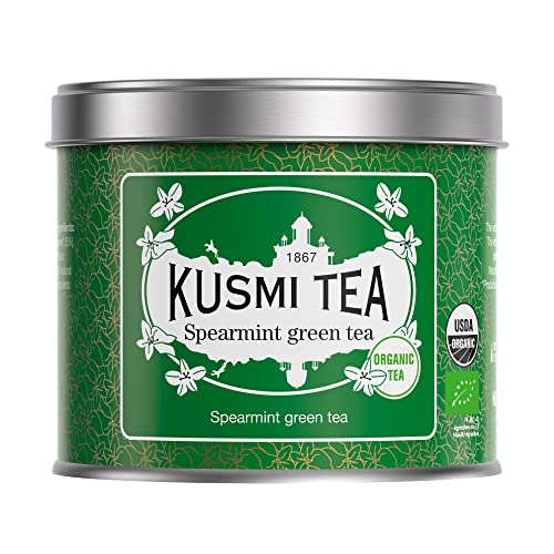 Kusmi Tea - Tè verde con menta BIO - Da gustare caldo o come tè freddo - Dissetante tradizionale - Foglie di menta...